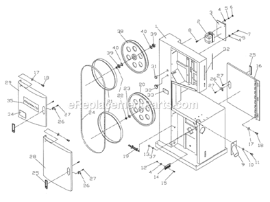 Page A Diagram and Parts List for 2415 1791259 Powermatic Band Saw
