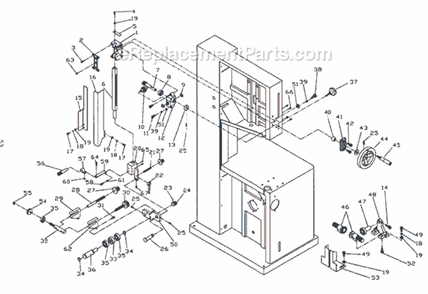 Page E Diagram and Parts List for 2415 1791260 Powermatic Band Saw