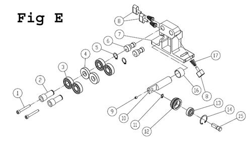Fig-E Diagram and Parts List for PM1800B 1791800B Powermatic Band Saw