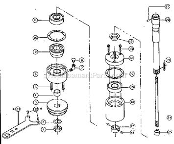 Spindle Assembly Diagram and Parts List for 26  Powermatic Shaper