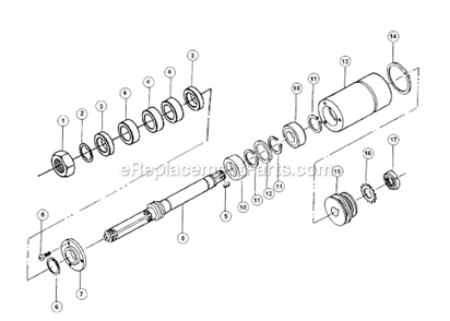 1 Inch Spindle Assembly Diagram and Parts List for 27  Powermatic Shaper