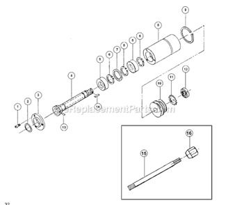 Interchangeable Spindle Assembly Diagram and Parts List for 27  Powermatic Shaper