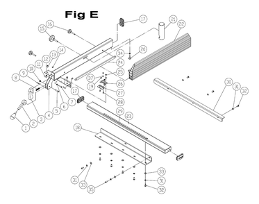 Fig-E Diagram and Parts List for 1791258B  Powermatic Band Saw