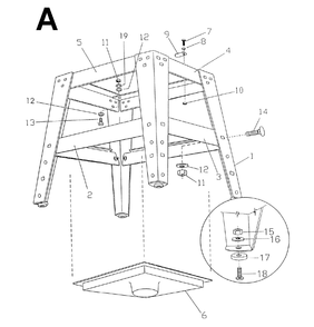 Fig-A Diagram and Parts List for 1791270K  Powermatic Table Saw