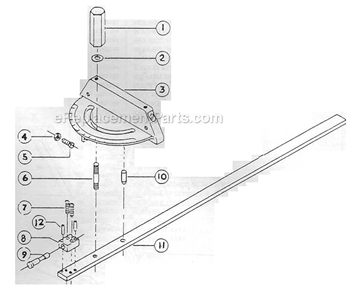 Miter_Gauge Diagram and Parts List for 30-B  Powermatic Sander Polisher