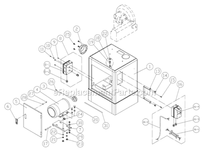 Page C Diagram and Parts List for 31A 1791291K Powermatic Sander Polisher