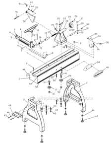 Page B Diagram and Parts List for 3520B 1352001 Powermatic Lathe