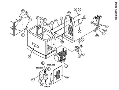 Stand Assembly Diagram and Parts List for 1285 1791241 Powermatic Planer Jointer
