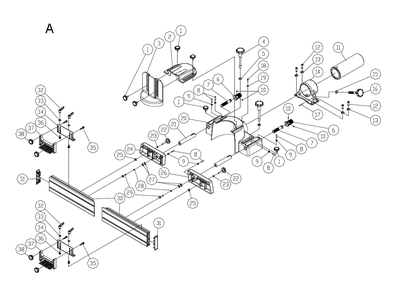 Fig-A Diagram and Parts List for 1280101C  Powermatic Shaper