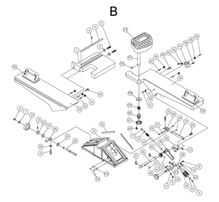 Fig-B Diagram and Parts List for 1791279DXK  Powermatic Planer Jointer