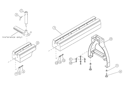 Part Location Diagram of 151139 Powermatic 18-inch Bed Extension