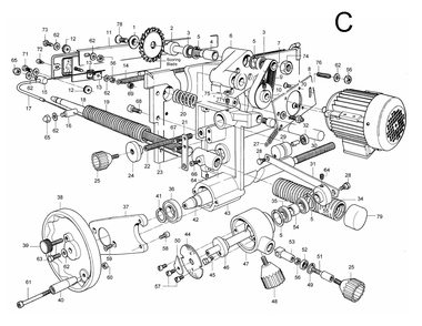 Fig-C Diagram and Parts List for 1791288K  Powermatic Chop Saw