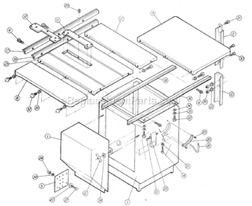 Page A Diagram and Parts List for 68  Powermatic Table Saw