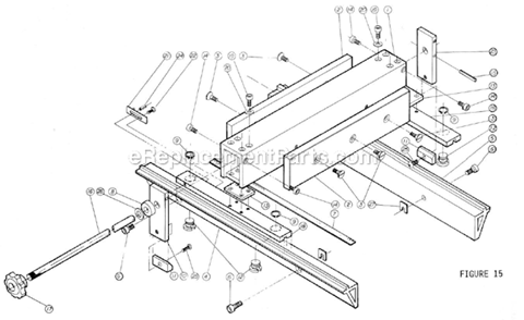 Page C Diagram and Parts List for 68  Powermatic Table Saw
