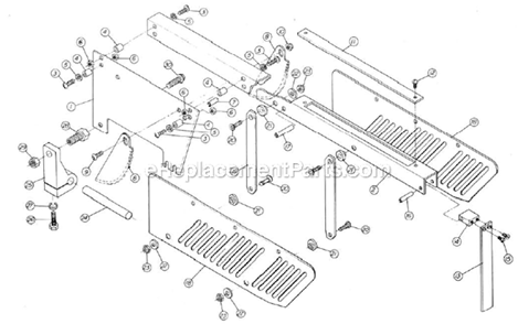 Page G Diagram and Parts List for 68  Powermatic Table Saw