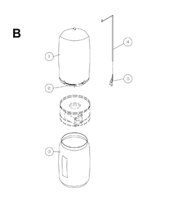 Fig-B Diagram and Parts List for 1791077CK  Powermatic Dust Collector