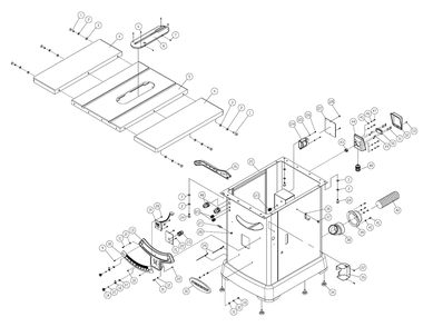 Fig-0 Diagram and Parts List for PM25130K  Powermatic Table Saw