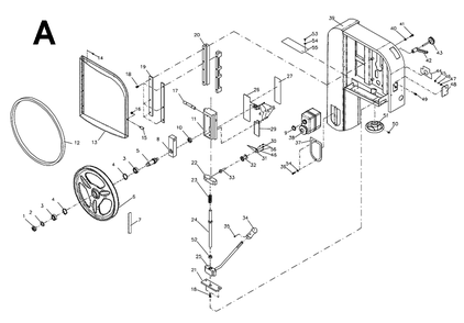 Fig-A Diagram and Parts List for 1791801  Powermatic Band Saw