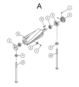 Fig-A Diagram and Parts List for 1610082  Powermatic Planer Jointer