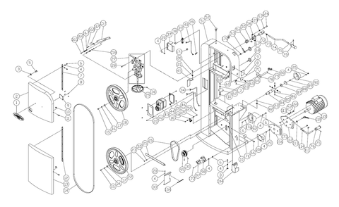 Fig-0 Diagram and Parts List for 1791258B  Powermatic Band Saw