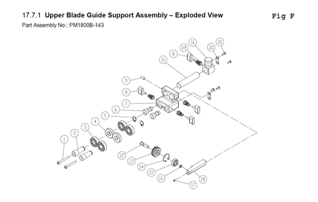 Fig-F Diagram and Parts List for PM1800B-3 1791801B Powermatic Band Saw