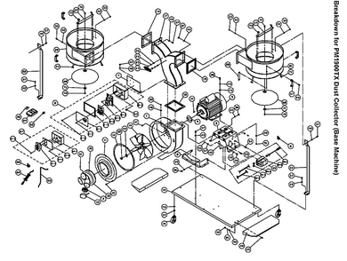 Section 1 - Base Machine Diagram and Parts List for PM1900 1792073K Powermatic Dust Collector