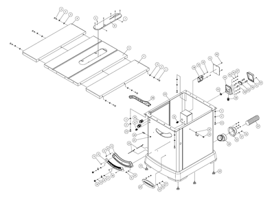 Fig-0 Diagram and Parts List for PM375350K  Powermatic Table Saw