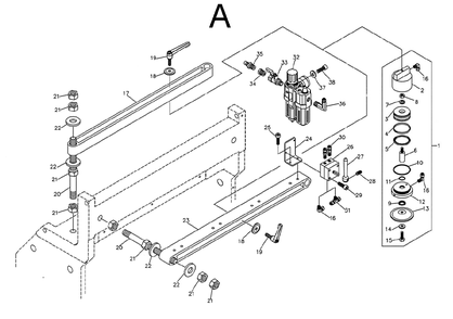 Fig-A Diagram and Parts List for 1791305  Powermatic Dovetail Machine