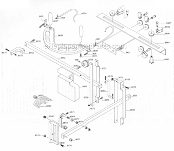 Page F Diagram and Parts List for 87  Powermatic Band Saw