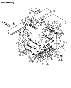 Table Assembly Diagram and Parts List for 1285 1791241 Powermatic Planer Jointer