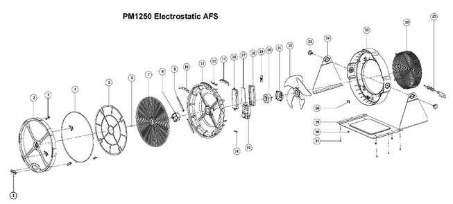 Fig-0 Diagram and Parts List for 1791331  Powermatic Dust Collector