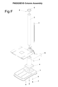 Fig-F Diagram and Parts List for 1792820  Powermatic Drill Press