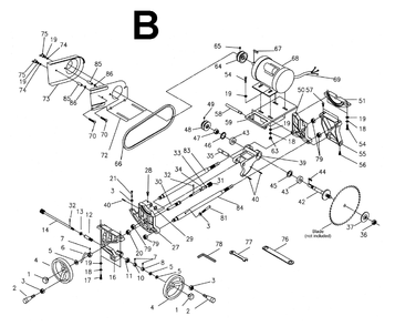 Fig-B Diagram and Parts List for 1791228K  Powermatic Table Saw