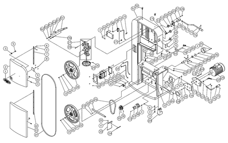 Fig-0 Diagram and Parts List for PM2415B-3 1791260B Powermatic Table Saw