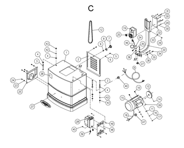 Fig-C Diagram and Parts List for 1610086K  Powermatic Planer Jointer