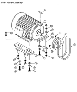 Motor Pulley Assembly Diagram and Parts List for 1285 1791241 Powermatic Planer Jointer