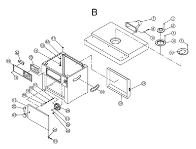Fig-B Diagram and Parts List for 1791284  Powermatic Shaper