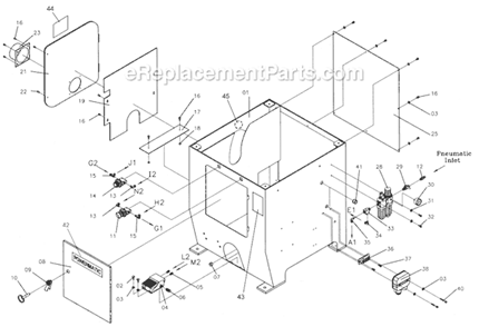 Page B Diagram and Parts List for COS18L 1791294 Powermatic Chop Saw