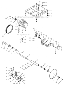 Page A Diagram and Parts List for COS18R 1791289 Powermatic Chop Saw