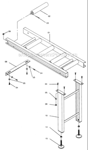Page E Diagram and Parts List for COS18R 1791289 Powermatic Chop Saw