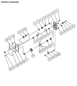 Gearbox Assembly Diagram and Parts List for 209 1791296 Powermatic Planer Jointer