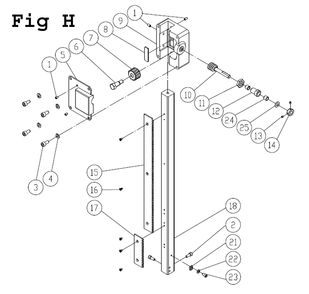 Fig-H Diagram and Parts List for PM1800B 1791800B Powermatic Band Saw