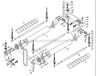 Drum Assembly Diagram and Parts List for DDS-237  Powermatic Sander Polisher