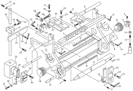Page A Diagram and Parts List for DT45 1791304 Powermatic Dovetail Machine