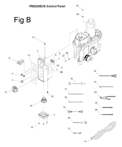 Fig-B Diagram and Parts List for 1792820  Powermatic Drill Press