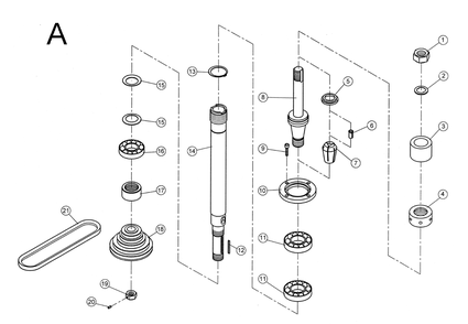 Fig-A Diagram and Parts List for 1791284  Powermatic Shaper