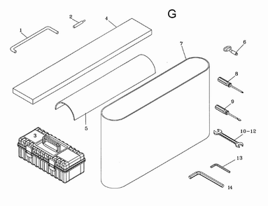 Fig-G Diagram and Parts List for 1790843  Powermatic Sander Grinder