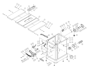 Fig-0 Diagram and Parts List for PM25150RK  Powermatic Table Saw