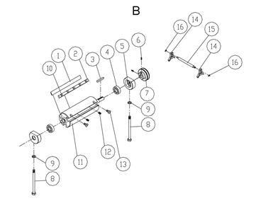 Fig-B Diagram and Parts List for 1610084K  Powermatic Planer Jointer