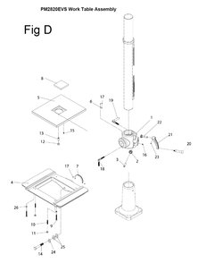Fig-D Diagram and Parts List for 1792820  Powermatic Drill Press